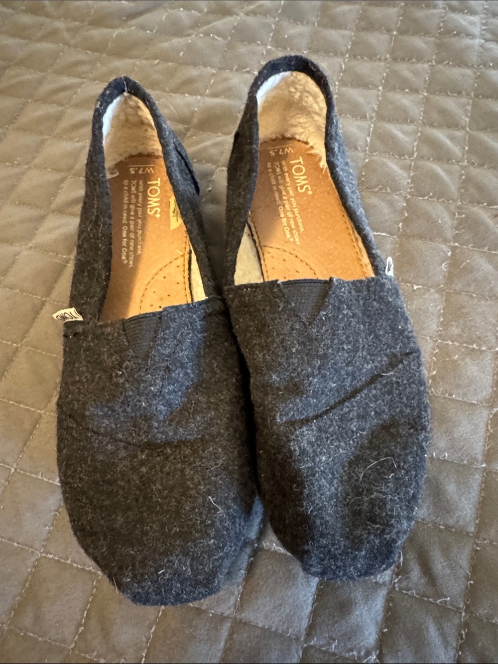 Toms Women’s Slip-On Loafers in Charcoal Gray